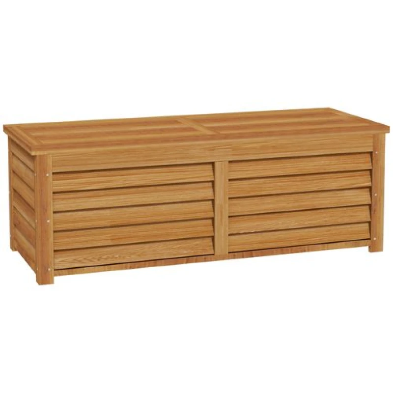 Image of Outsunny 292L Outdoor Storage Box for Patio, Pool, Light Brown, Brown 84G-186V00LR