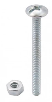 Image of Select Hardware Roofing Nuts and Bolts Bright Zinc Plated M6X40 8 Pack