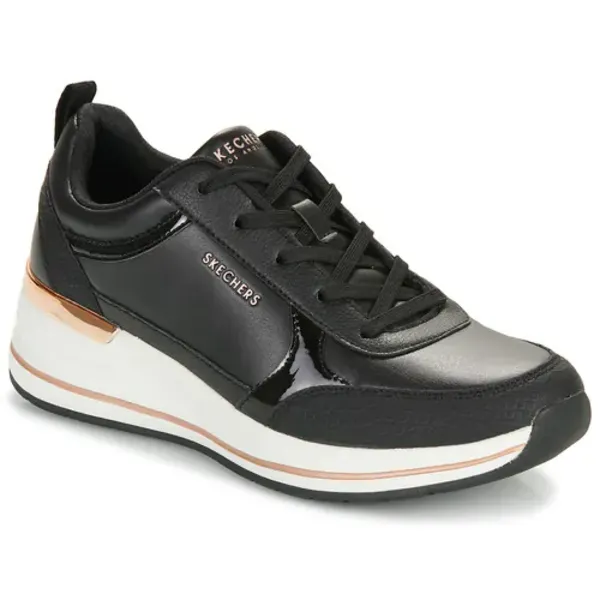 Image of Skechers Womens Billion 2 Fine Shine Mid Lace Up Trainers UK Size 7 (EU 40) Black SKE2262-BLK-7
