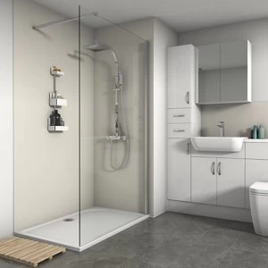 Image of Splashwall Matt Ivory 3 sided Shower Panel kit (L)1200mm (W)1200mm (T)4mm