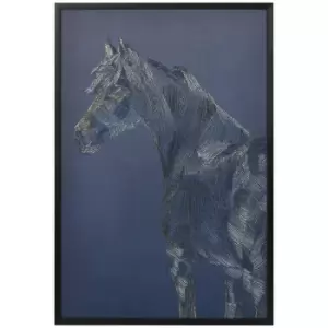 image of HOMCOM Canvas Wall Art Gold Textured Horse, Wall Pictures for Living Room Bedroom Decor, 93 x 63 cm