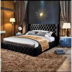 Image of Royale Bed Double Plush Velvet Black