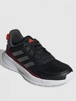 Image of adidas Kids Unisex Tensaur Run Trainers - Black/Silver, Size 10
