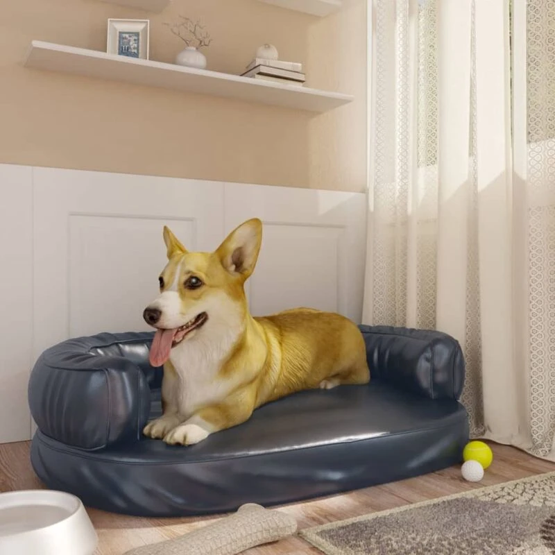 Image of VIDAXL Vidaxl - Ergonomic Foam Dog Bed Dark Blue 75x53cm Faux Leather 8720286431368