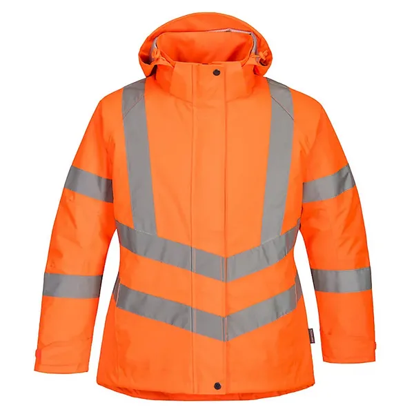 image of Oxford Weave 300D Class 3 Womens Hi Vis Winter Jacket LW74ORRM Colour: Orange