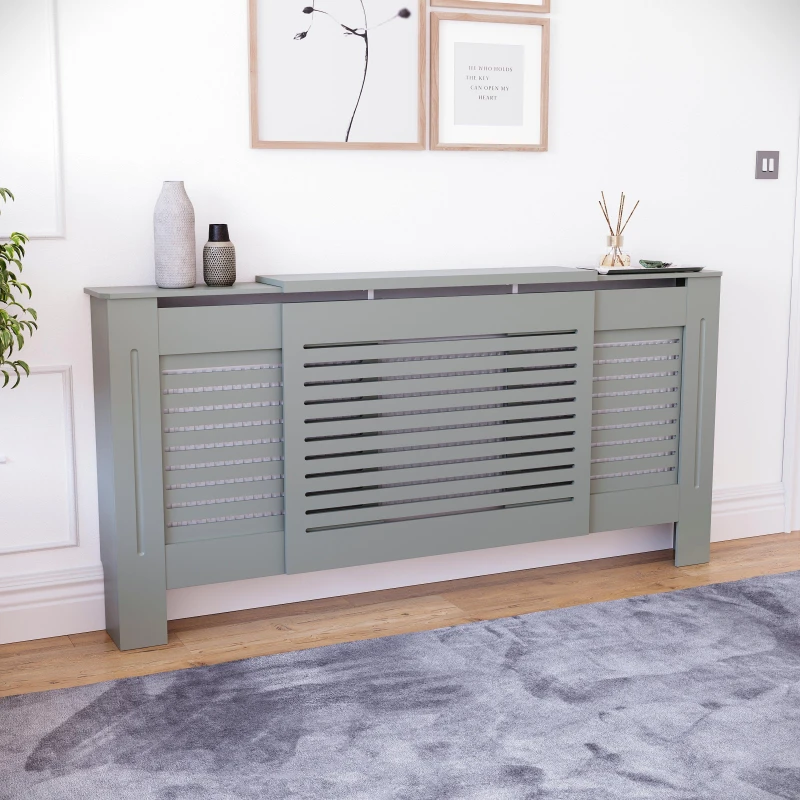 Image of Lassic Vida Designs Milton Adjustable Radiator Cover Grey unisex Adjustable