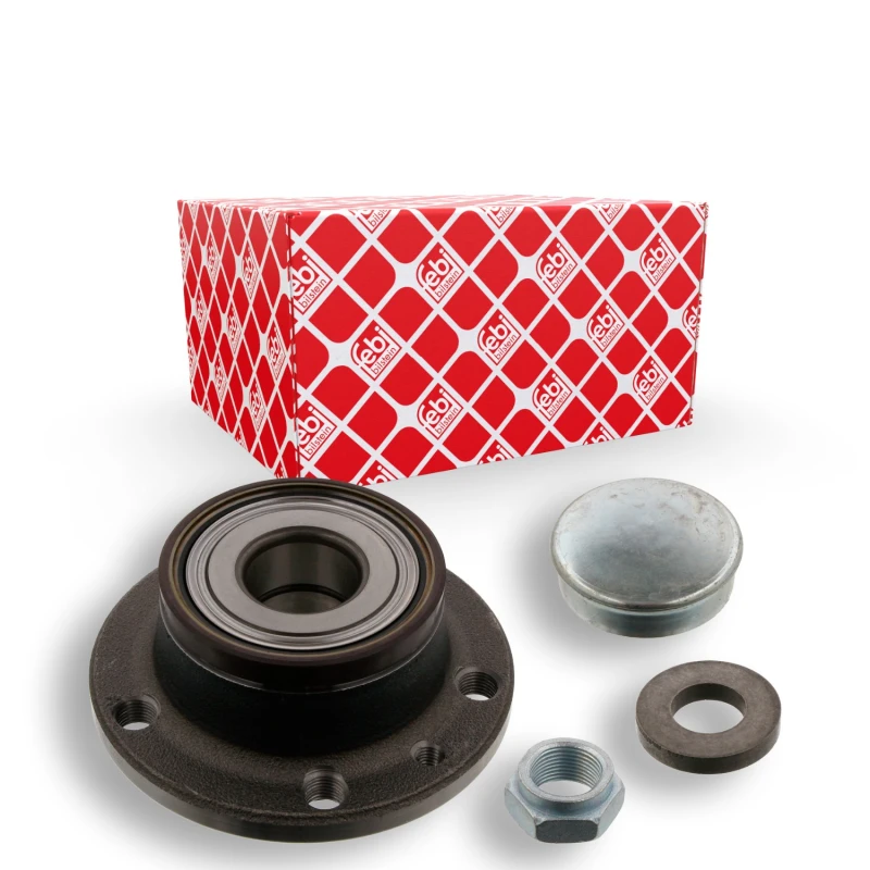 Image of FEBI BILSTEIN 34954 Wheel bearing kit with fastening/mounting material, Rear Axle Right, with ABS sensor ring Wheel Bearing Kit (654)