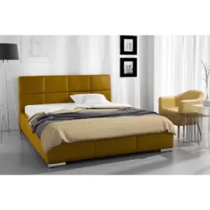 Image of Simplier Bed Super King Plush Velvet Mustard