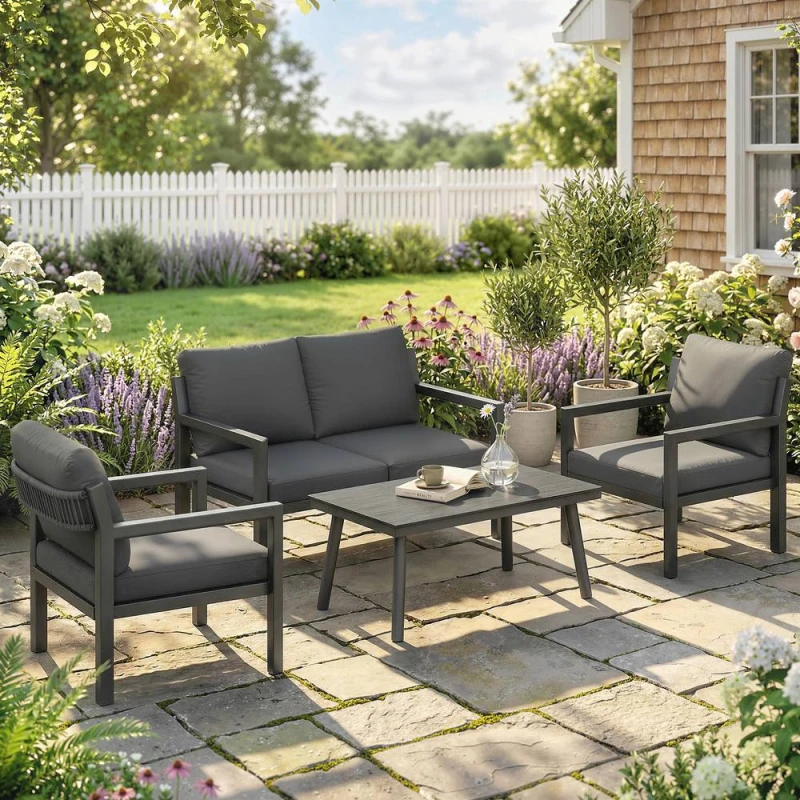 Image of Outsunny Rattan Garden Furniture Set, Outdoor Furniture Conversation Set
