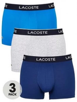 Image of Lacoste Three Pack Trunk, Blue/Grey, Size XL, Men