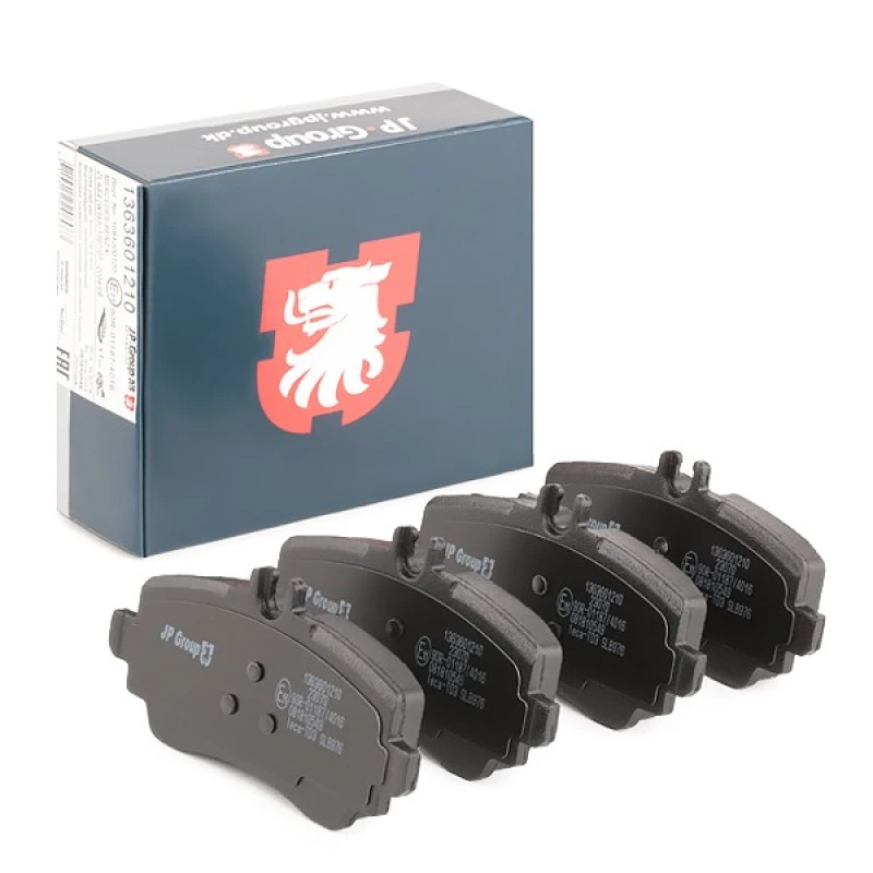 Image of JP GROUP 1363601210 Brake pad set JP Front Axle, prepared for wear warning indicator Brake Pad Set,disc brake (402)
