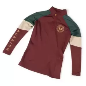 Image of Aubrion Newbury Long Sleeve Zip Top Junior Girls - Red