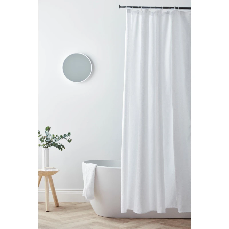 Image of Homelife Homelife Waffle Shower Curtain - White White One Size