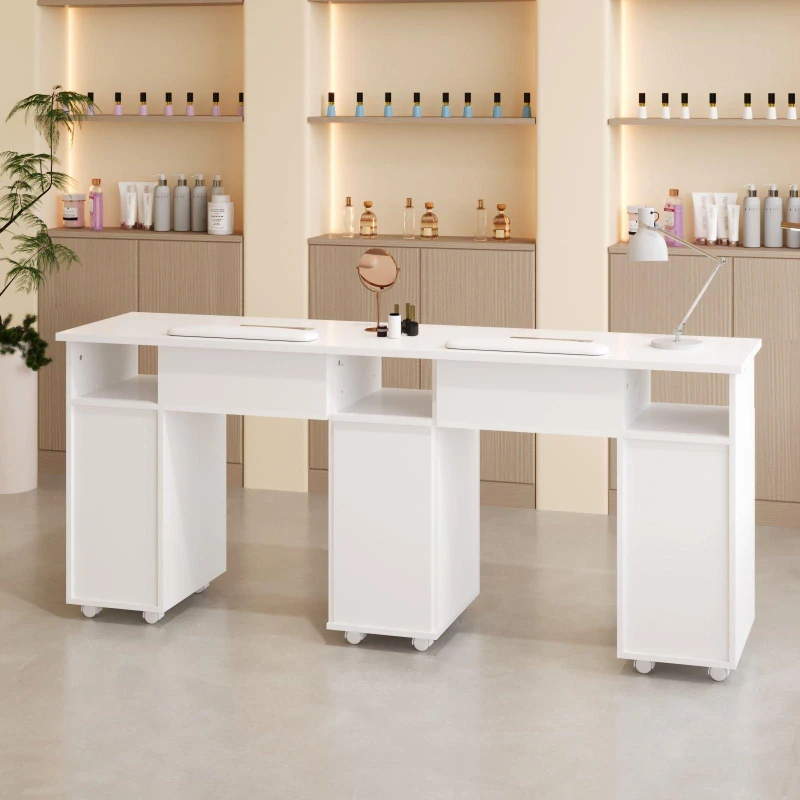 Image of SHEONLY Mobile Manicure Table with Dust Collector & Drawer White unisex One size