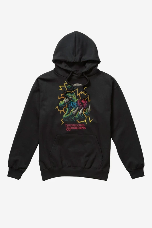 Image of Dungeons & Dragons Men Dungeons & Dragons Dice Roller Mens Pullover Hoodie Black Size: Medium Black M Male 5052777736892