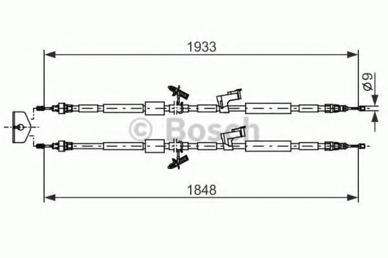 Image of Bosch 1 987 482 280 Brake Cable 1933mm Cable,parking brake (124)
