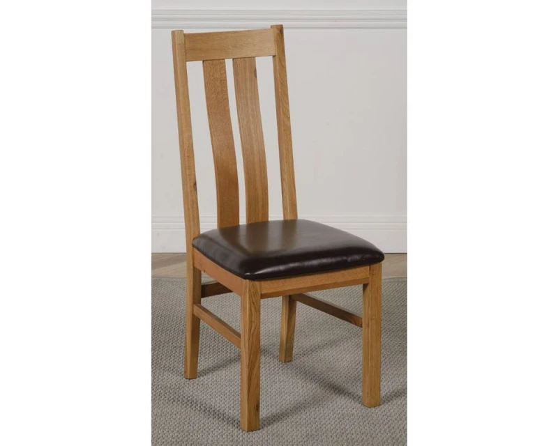 Image of Thats Furniture Princeton Solid Oak Dining Chairs for Dining Room or Kitchen in Brown Brown Unisex