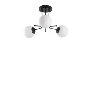 image of Model 12 Deco 3-light Ceiling Lamp Black