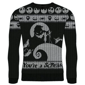 image of Nightmare Before Christmas - You're A Scream Unisex Medium Knitted Jumper - Multi-Colour