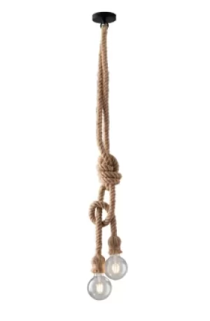 image of Rope Design Twin Pendant, Beige, E27