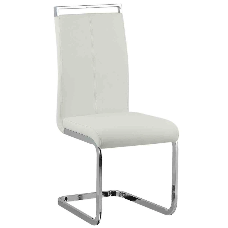 Image of Beliani Set Of 2 Dining Chairs Greedin Faux Leather White