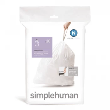 Image of Simplehuman 45L Size N Bin Liners - Pack of 20