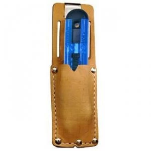 Image of Pacific Handy Cutter Clip On Holster Leather Metal Belt Clip Brown Ref