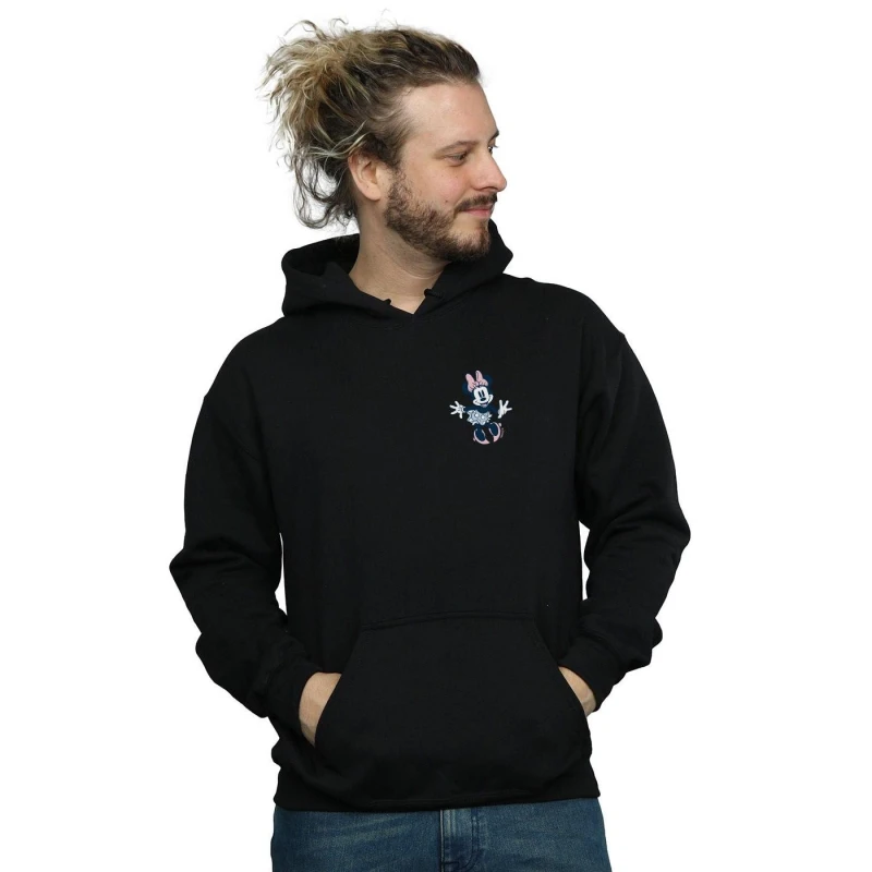 Image of Disney Men Minnie Mouse Dancing Chest Hoodie in Black Size: Small Black S Male 5057955017671