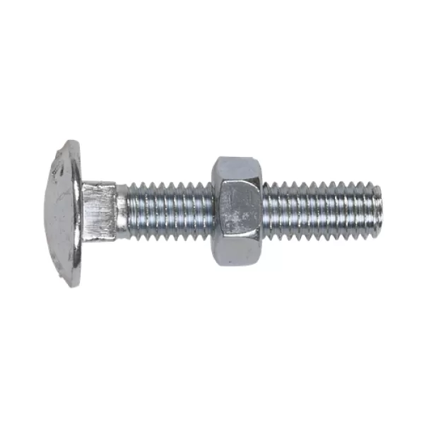 Image of Genuine SEALEY CBN840 Coach Bolt & Nut M8 x 40mm Zinc DIN 603 Pack of 50