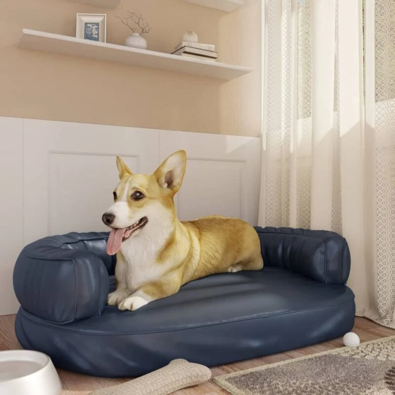 Image of VIDAXL Vidaxl - Ergonomic Foam Dog Bed Dark Blue 88x65cm Faux Leather 8720286431375