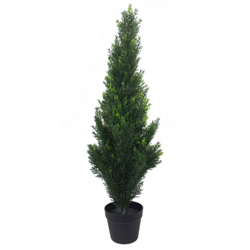 Image of Leaf 90cm UV Artificial Cedar Cypress Topiary UV Resistant Green unisex