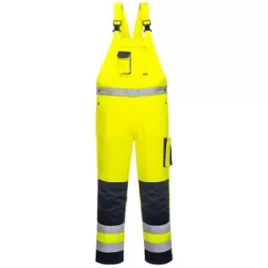 Image of Portwest TX52YNRXXL - sz 2XL Dijon Hi-Vis Bib and Brace - Yellow/Navy - Yellow/Navy