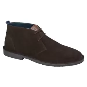Image of Roamers Mens Suede Desert Boots (11 UK) (Dark Brown)