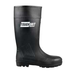 image of Tough Grit Larch Safety Wellington Boot - Black Size 10