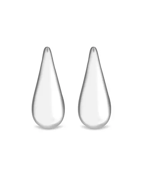 image of Recycled Sterling Silver Plated Teardrop Earrings - Gift Pouch