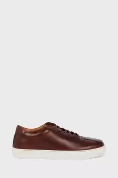Image of Mens Leather Smart Dark Brown Trainers
