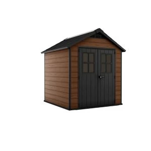 Image of Keter Newton 7.5X7 Apex Tongue & Groove Composite Shed With Floor Brown