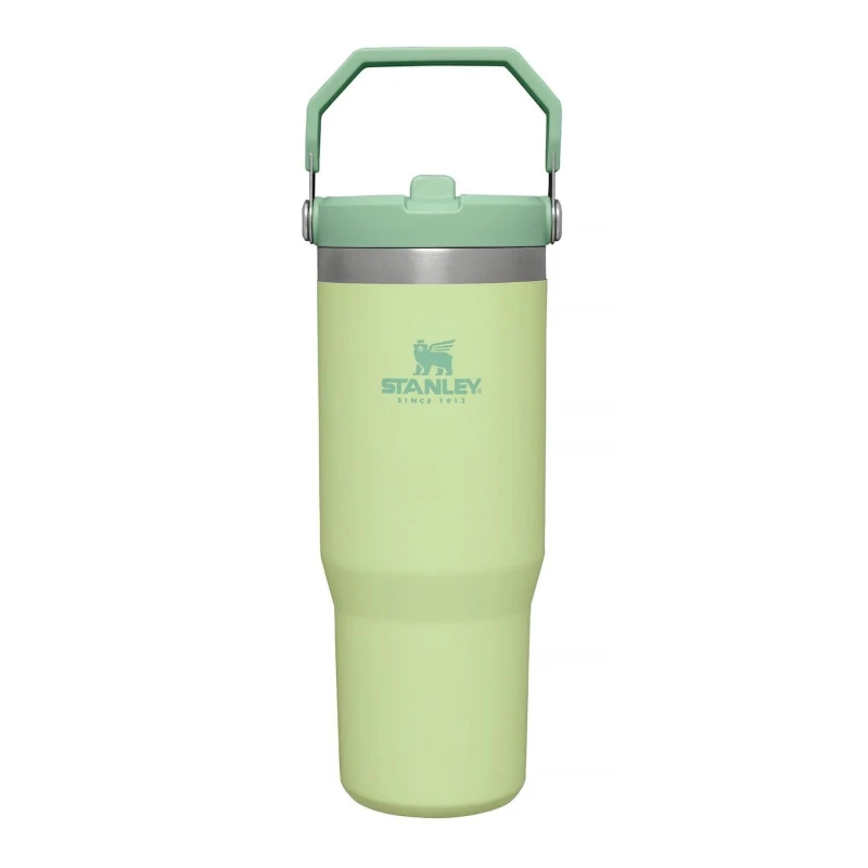 Image of Stanley IceFlow Flip Straw Tumbler stainless steel water bottle Citron 890 ml