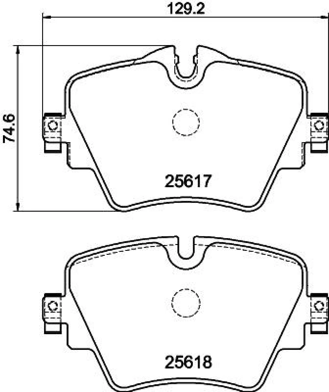 Image of HELLA Brake pad set HELLA 8DB 355 023-131