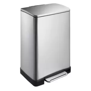 Image of EKO Stainless steel waste collector with pedal, rectangular, capacity 40 l, non-fingerprint finish