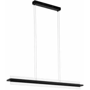 Image of Pendant Light Colour Black Shade Clear White Plastic Bulb LED 14.5W Included