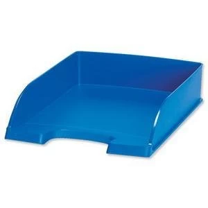 Original Leitz High Sided Letter Tray Blue