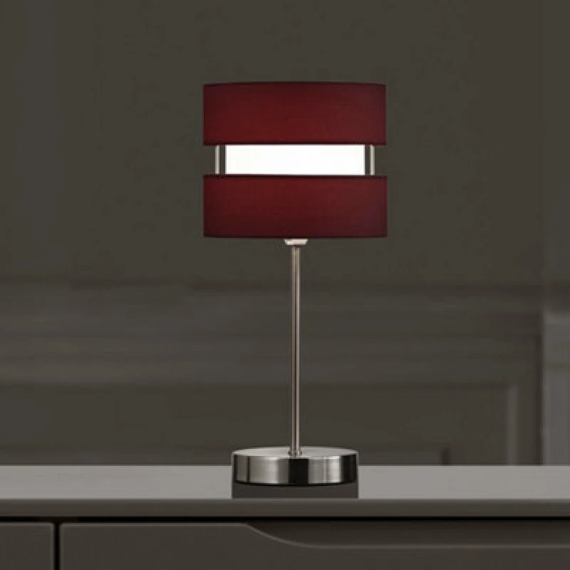 Image of K Living Table Lamp With Layer Fabric Light Shade In Wine