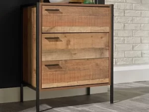 Image of LPD Hoxton Rustic 3 Drawer Chest of Drawers Flat Packed