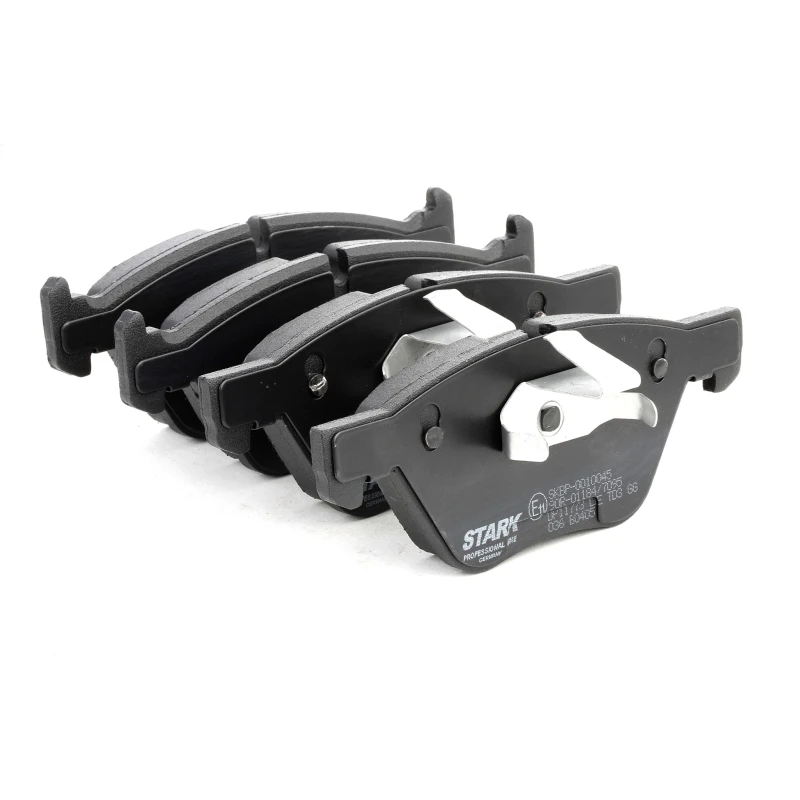 Image of STARK SKBP-0010045 Brake pad set Front Axle, prepared for wear warning indicator, with piston clip Low-Metallic Brake Pad Set,disc brake (402)
