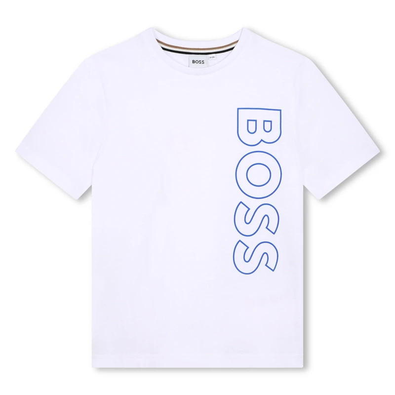 Image of Boss Boss Side Lgo Tee Regular Fit T-Shirts 4 Yrs White 59725201135