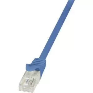 image of LogiLink CP2066U RJ45 Network cable, patch cable CAT 6 U/UTP 3m Blue incl. detent