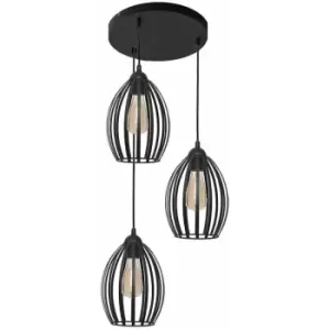 Image of Helam Dali Cluster Pendant Ceiling Light Black 38cm