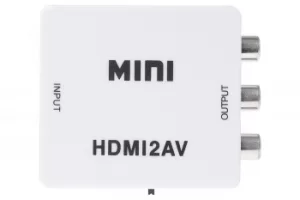 Image of Nikkai HDMI to RCA composite converter with Mini USB Cable Up Scales to 1080p