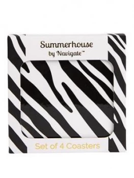 Summerhouse By Navigate Madagascar Zebra Stripe Coasters ; Set Of 4